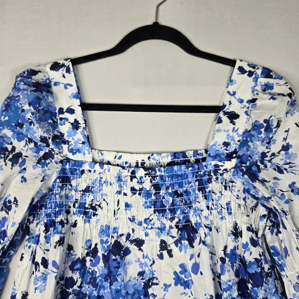 Tuckernuck Bluebell Meadows Tilly Smocked Floral Cotton Top NEW $168 sz Small
